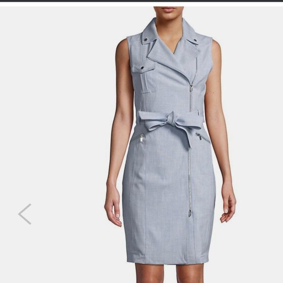 Calvin Klein Sleeveless Moto Dress - Picture 1 of 6